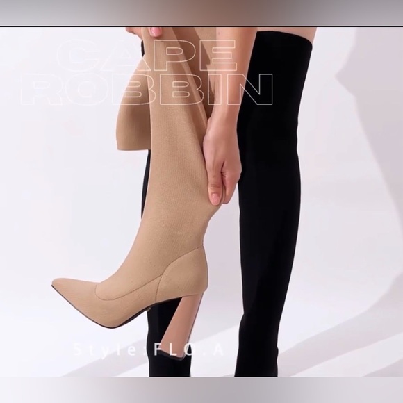 Cape Robbin Tan Over the Knee High Strechable Tall Boots Women size 7.5 - Picture 7 of 9